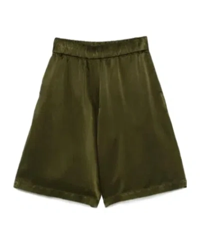 Dries Van Noten Elastic Waist Shorts In Green