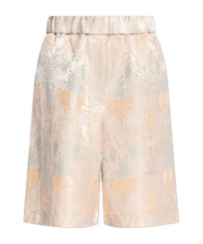 Dries Van Noten Elastic Waist Shorts In Multi