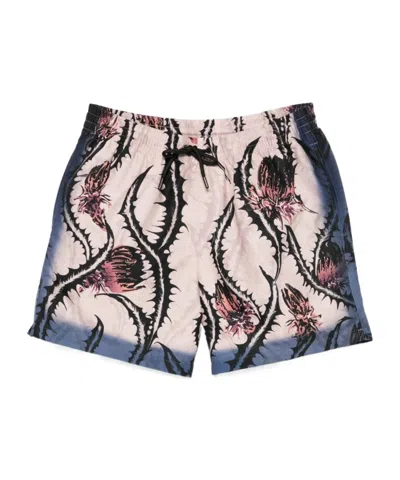 Dries Van Noten Elastic Waist Swim Trunks In Multicolor