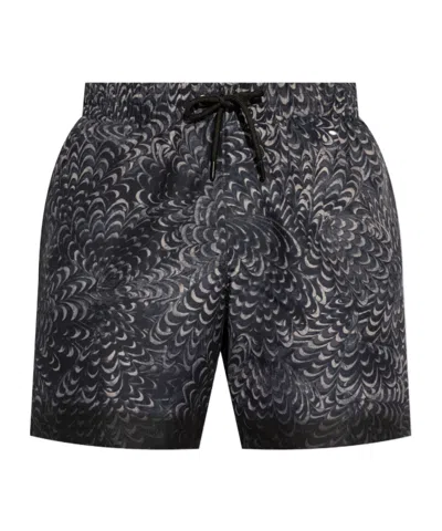 Dries Van Noten Elastic Waist Swimming Trunks In Blue