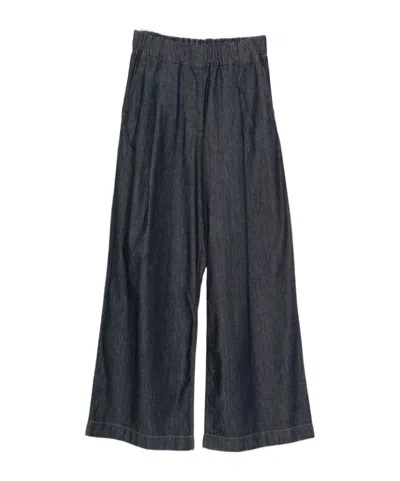 Dries Van Noten Elastic Waist Trousers In Blue