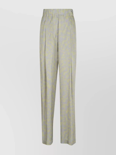 Dries Van Noten Elastic Waistband Print Relaxed Fit Side Pockets In Gray