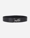 Dries Van Noten Elasticated Leather Belt In Black