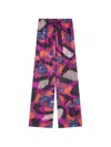 Dries Van Noten Elasticated Moiré Pants In Multi