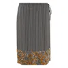 Dries Van Noten Scotts Embellished Twill Knee-length Skirt In Gray