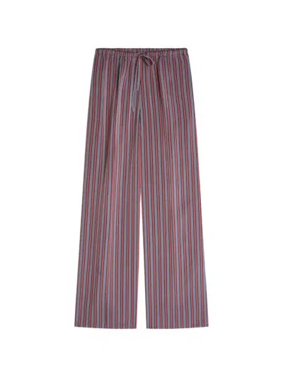 Dries Van Noten Elasticated Striped Trousers In Purple