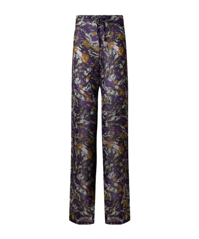 Dries Van Noten Printed Georgette Straight-leg Pants In Multi