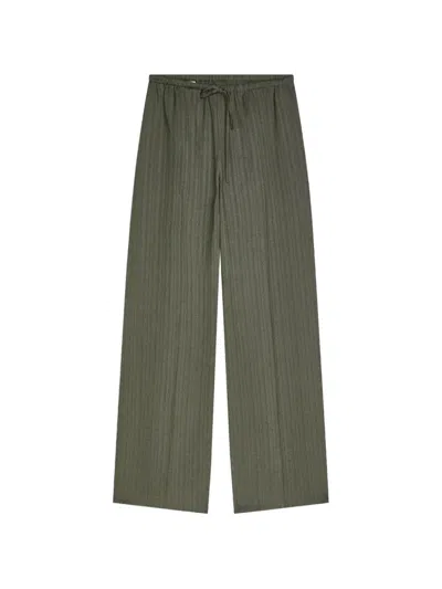 Dries Van Noten Elasticated Viscose Pants In Green