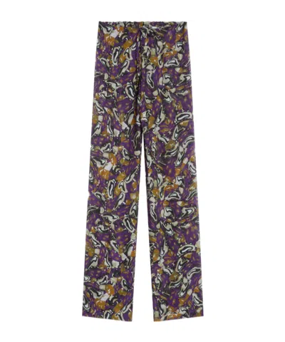 Dries Van Noten Elasticated Viscose Pants In Purple