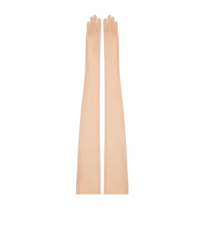 Dries Van Noten Elbow Gloves In Nude
