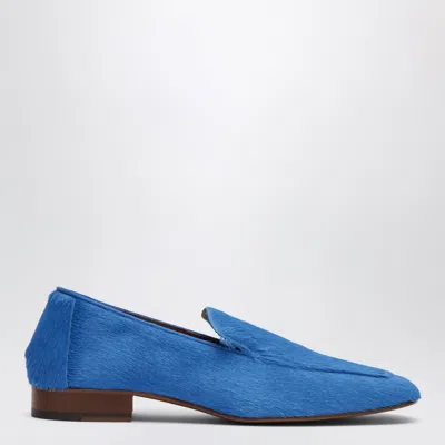Dries Van Noten Electric Blue Calf Hair Loafers In Multi