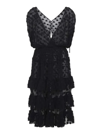 Dries Van Noten Elegant Black Cotton Dress By