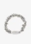 Dries Van Noten Silver Embroidered Necklace In Silver