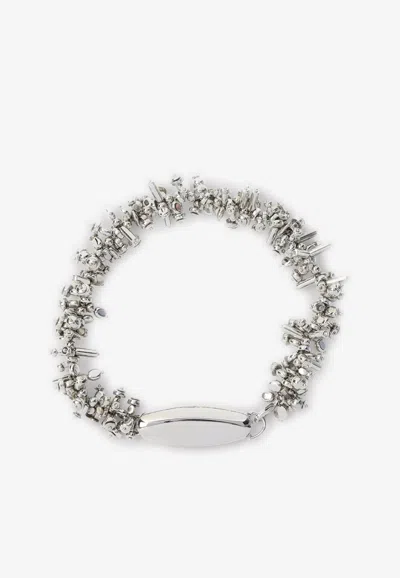 Dries Van Noten Silver Embroidered Necklace