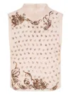 Dries Van Noten Carmasa Top With Keyhole Neck And Tie Detail In Pink