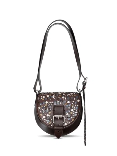 Dries Van Noten Embellished Buckle Messenger Bag In Brown