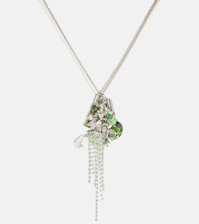 Dries Van Noten Embellished Charm Necklace In Pattern