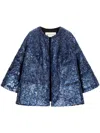 Dries Van Noten Womens Blue Violini Sequin-embellished Padded Crepe Jacket In Blue