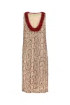 Dries Van Noten Debis Snakeskin Print Sequin Dress In Lilac