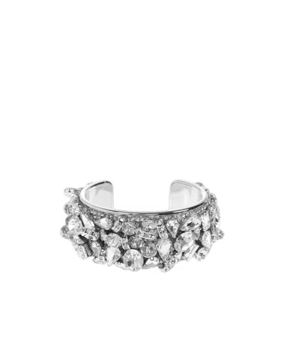 Dries Van Noten Embellished Cuff Bracelet In Gray