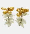 Dries Van Noten Womens Pastel Semi-precious Stone And Brass Earrings In Gold