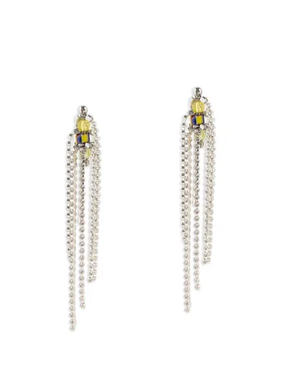 Dries Van Noten Embellished Drop Earrings In Metallic