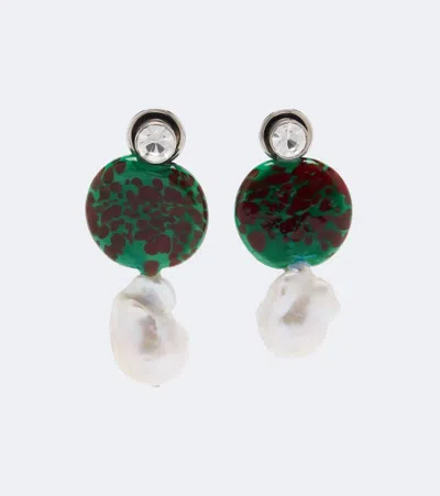 Dries Van Noten Embellished Drop Earrings In Multicoloured