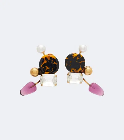 Dries Van Noten Embellished Earrings In Multi