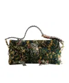 Dries Van Noten Womens Bottle Embellished Woven Clutch Bag In Green