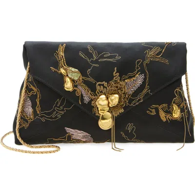 DRIES VAN NOTEN DRIES VAN NOTEN EMBELLISHED ENVELOPE CLUTCH