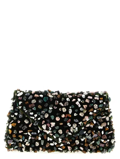 Dries Van Noten 'embellished Envelope' Clutch In Green