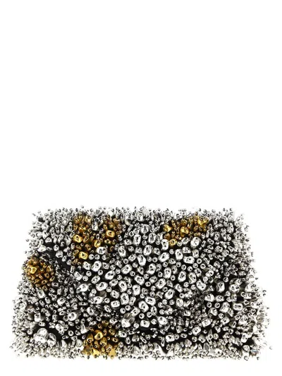 Dries Van Noten 'embellished Envelope' Clutch In Silver