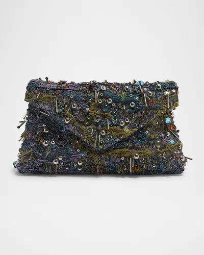 Dries Van Noten Embellished Envelope Flap Clutch Bag