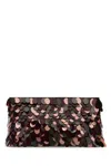Dries Van Noten Rectangular Sequin Embellished Fabric Clutch In Burgundy