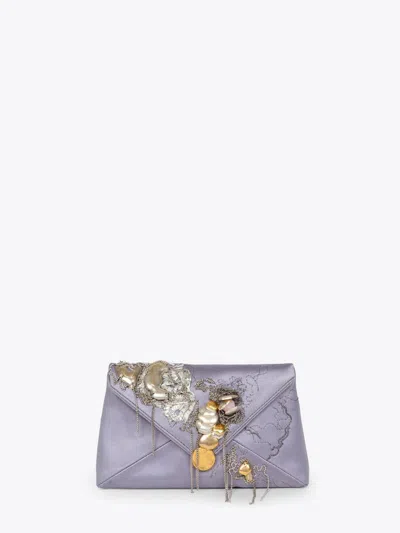 Dries Van Noten Embellished Handbag In Purple
