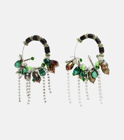 Dries Van Noten Embellished Hoop Earrings In Multi