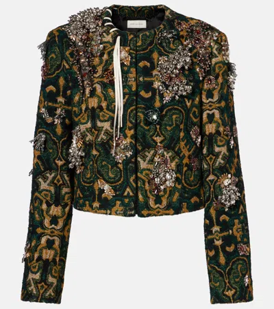 Dries Van Noten Embellished Jacket In Green