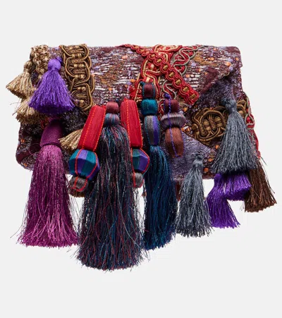 DRIES VAN NOTEN EMBELLISHED JACQUARD CLUTCH