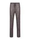 Dries Van Noten Mesh Trousers With Glitter Accents In Multi