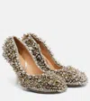 Dries Van Noten Embellished Leather-trimmed Pumps In Multi
