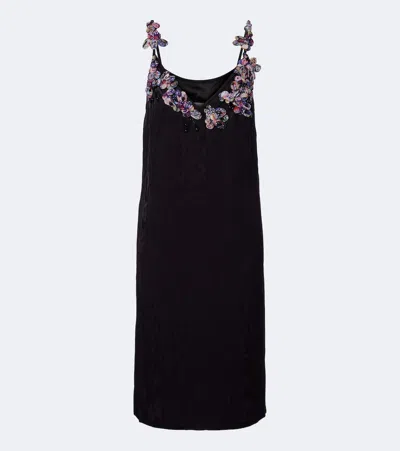 Dries Van Noten Embellished Midi Dress In Black