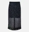 Dries Van Noten Embellished Midi Skirt In Blue