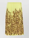 Dries Van Noten Embellished Midi Skirt With Side Tie Detail In Yellow