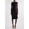 Dries Van Noten Embellished One-shoulder Cotton Knit Dress In Black