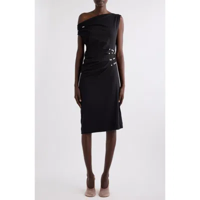 Dries Van Noten Embellished One-shoulder Cotton Knit Dress In Black