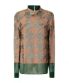 Dries Van Noten Green/pink/silver Blouse With Sequins In Gray