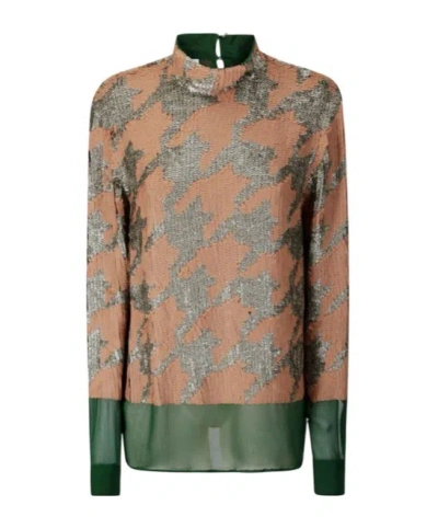 DRIES VAN NOTEN DRIES VAN NOTEN EMBELLISHED PANELLED BLOUSE