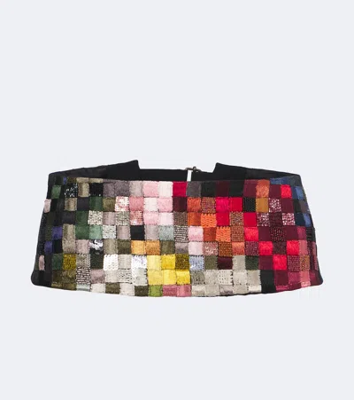 Dries Van Noten Embellished Patchwork Belt In Multicoloured