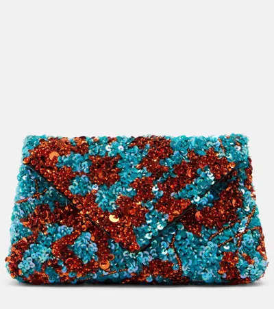 Dries Van Noten Embellished Satin Clutch In Multi