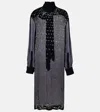 Dries Van Noten Embellished Sheer Midi Dress In Blue